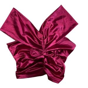 SHEIN Elegant Satin Burgundy Top